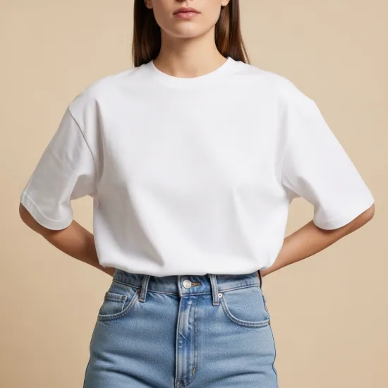 Pure Cotton Oversize Bisiklet Yaka Tişört