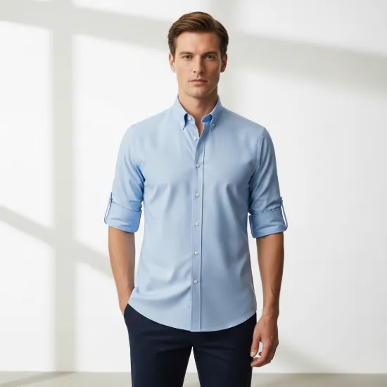 Bold Oxford Düğmeli Yaka Slim-Fit Gömlek