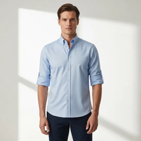 Bold Oxford Düğmeli Yaka Slim-Fit Gömlek