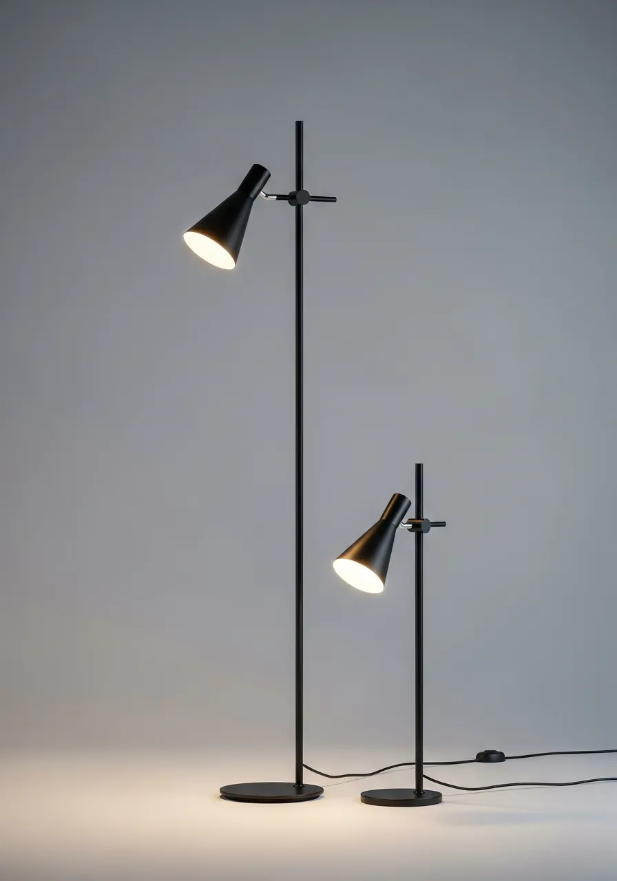 Nova Modern Metal Lambader ve Minimalist Masa Lambası Seti